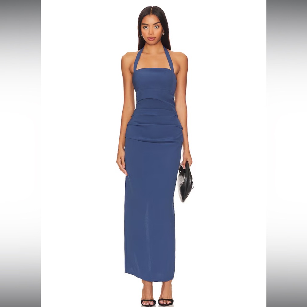 NWT LIONESS 1999 Halter Maxi Dress in Navy